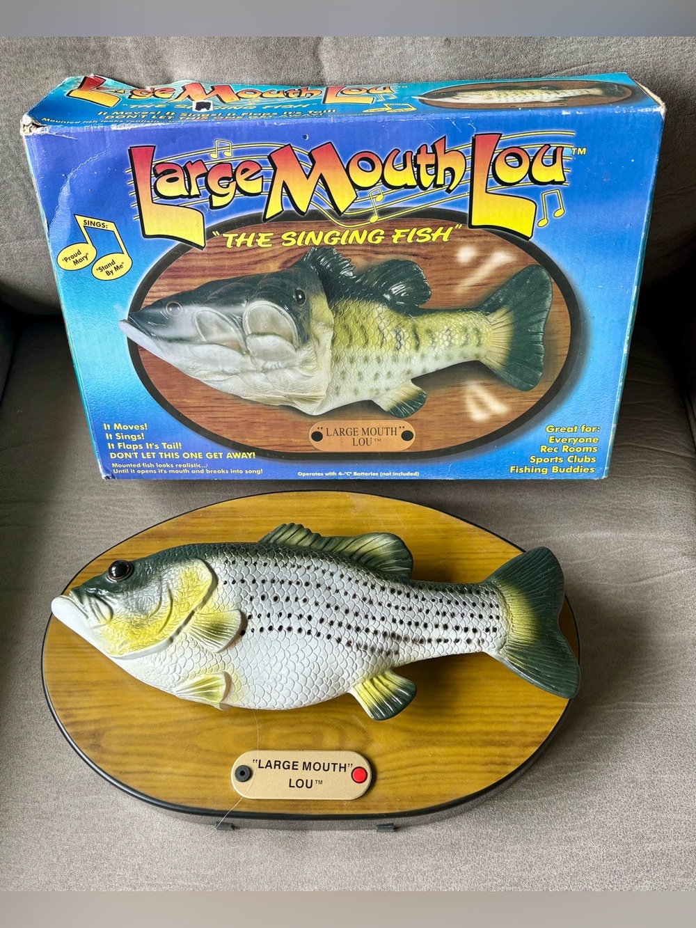 Large Mouth Lou Singing Fish 12” Sings Proud Mary Stand By Me 30321 Tested